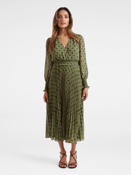 Forever New - Green Leighton Petite Pleated Midi Dress