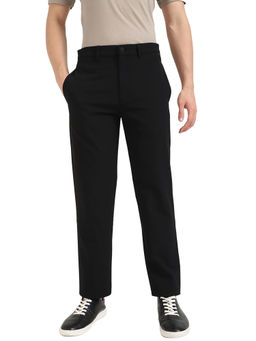 Calvin Klein - Black Solid Straight Fit Trouser