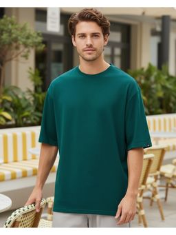Bewakoof - Men Dark Sea Green Oversized T-shirt