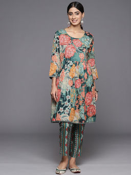 Varanga - Women Blue Printed Flared Co-ord Set