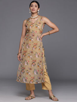 Varanga - Women Beige Printed Straight Co-ord Set