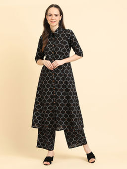 Varanga - Women Black Printed Straight Co-ord Set