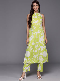 Varanga - Women Lime Green Printed Co-ord Set