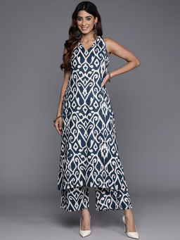 Varanga - Women Blue Printed Straight Co-ord Set