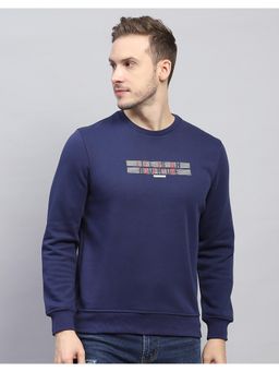 Monte Carlo - Mens Printed Blue Round Neck Full Sleeve Sweatshirt