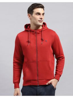 Monte Carlo - Mens Solid Maroon Hooded Neck Full Sleeve Hoodie