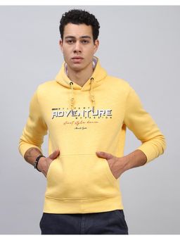 Monte Carlo - Mens Printed Yellow Hooded Neck Full Sleeve Hoodie