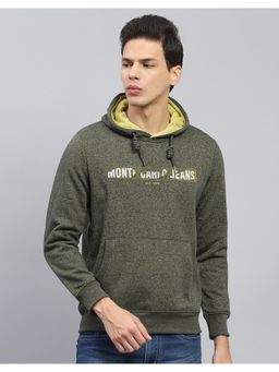 Monte Carlo - Mens Printed Green Hooded Neck Full Sleeve Hoodie