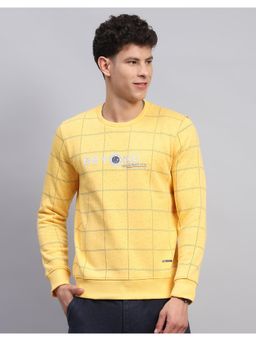 Monte Carlo - Mens Printed Yellow Round Neck Full Sleeve Sweatshirt