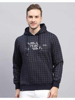 Monte Carlo - Mens Printed Black Hooded Neck Full Sleeve Hoodie