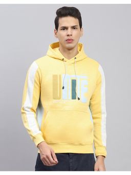 Monte Carlo - Mens Printed Yellow Hooded Neck Full Sleeve Hoodie
