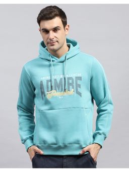 Monte Carlo - Mens Printed Blue Hooded Neck Full Sleeve Hoodie