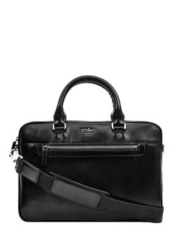 Eske - Griffin Unisex Laptop Briefcase, Upto 13 Inch (Black Hand-Stitched)