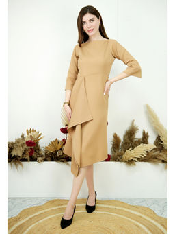 Exude - Sunlit Drape Dress Khaki