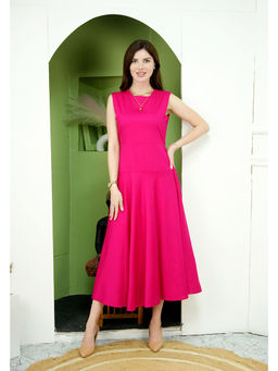 Exude - Effulgent Flared Dress Barbie Pink