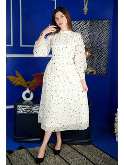 Exude - Sun-Soaked Polka Dot Dress White