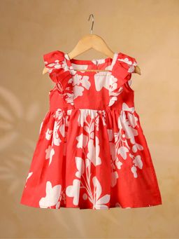 CASA NINOS - Girls Red Cotton Dress