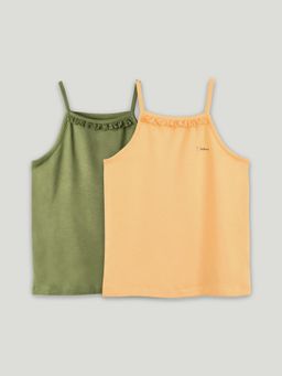 Kidbea - Girls Multi-Colour Bamboo Camisoles (Pack of 2)