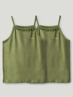 Kidbea - Girls Olive Bamboo Camisoles (Pack of 2)