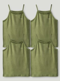 Kidbea - Girls Olive Bamboo Camisoles (Pack of 4)