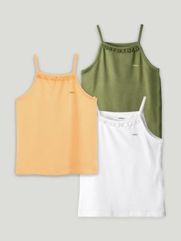Kidbea - Girls Multi-Colour Bamboo Camisoles (Pack of 3)