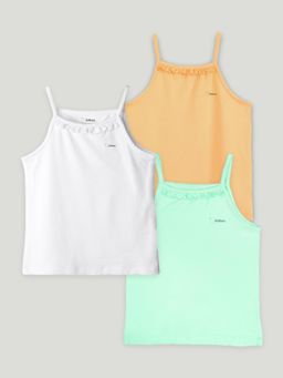Kidbea - Girls Multi-Colour Bamboo Camisoles (Pack of 3)