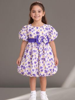 Lil Drama - Girls Purple Cotton Dress