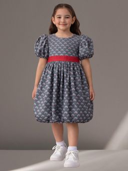 Lil Drama - Girls Grey Cotton Dress