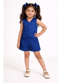 PICCOLO - Girls Blue Cotton Top with Shorts