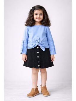 PICCOLO - Girls Blue Cotton Top with Skirt