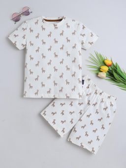 Baby Nation - Unisex White Cotton T-Shirt with Short