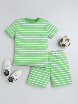 Baby Nation - Unisex Green Cotton T-Shirt with Short