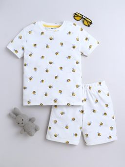 Baby Nation - Unisex White Cotton T-Shirt with Short
