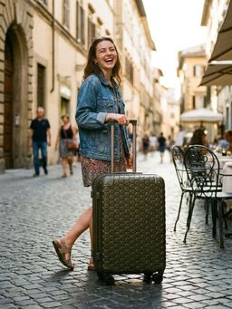 CARPISA ITALIA - Gotech Green Unisex Hard Shell Trolley Bag - Charcoal (M)
