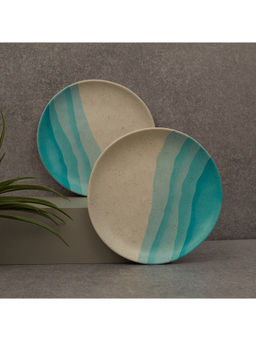 HomeTown - Emilia Melamine Small Plates 22 Cm Set of 4 in Dusky Blue Colour