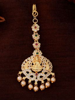 Estele - Gold Plated CZ Traditional Lakshmi Ji Designer Maang Tikka for Women