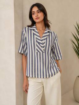 CANOOPI - Blue Sapphire Stripe Top