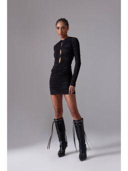 CILVR - Ruched Black Mini Dress