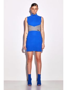 CILVR - Chemical Blue Turtle Neck Mini Dress