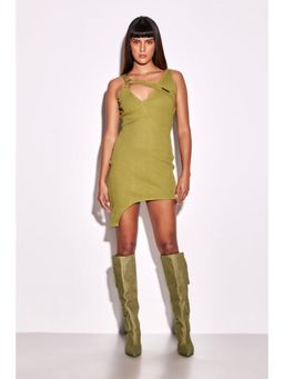 CILVR - Sage Green Buckle Mini Dress