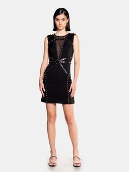 CILVR - Black Metal Studded Mini Dress