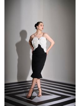 Label Iris - Black And Ivory Strap Dress