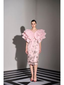 Label Iris - Pink Organza Ruffle Midi
