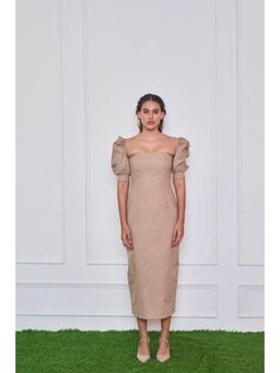 TheRealB - Morden Romance Puffed Sleeves Midi Dress