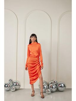 TheRealB - High neck Gathered Midi Dress