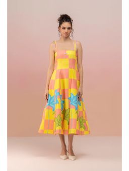 TheRealB - Checkered Panelled Midi Dress