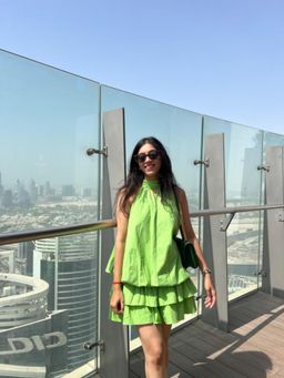 TheRealB - Halter Neck Tiered Cotton Poplin Dress