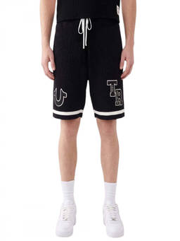 True Religion - Black Relaxed Crochet Shorts
