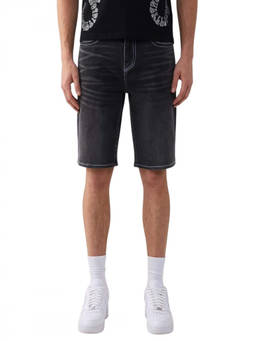 True Religion - Black Relaxed Solid Shorts