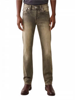 True Religion - Black Straight Mid Rise Jeans